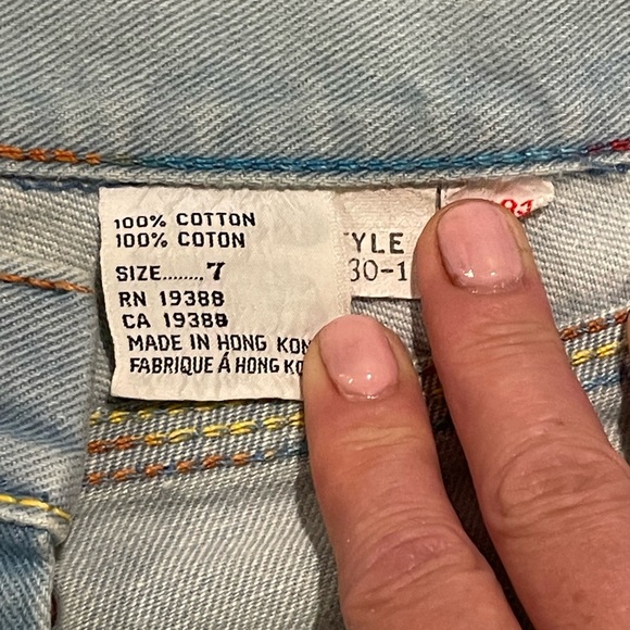 Vintage High Waisted Light Wash Pentimento Jeans with Rainbow Thread Detail - Picture 7 of 10